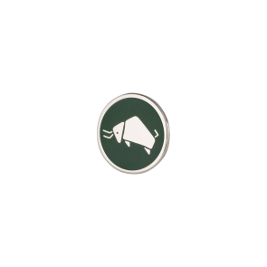 Broche de Solapa ALMAHISPANIA Bisonte Esmaltado en Verde 18mm