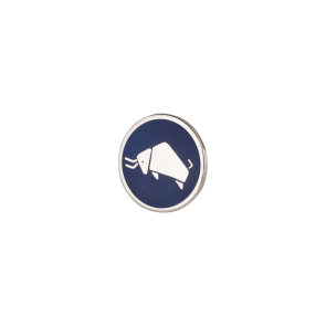 Broche de Solapa ALMAHISPANIABisonte Esmaltado en Azul 18mm.