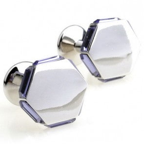 Gemelos Beour Purple Elegant Swarosky Plated
