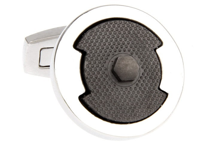 Gemelos de Camisa DAM Dotted Hexagon in Steel 20mm