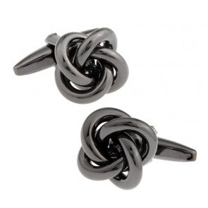 Gemelos Nudo Black Steel Double