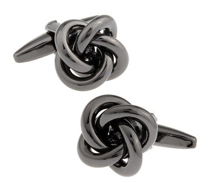 Gemelos Nudo Black Steel Double