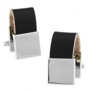 Gemelos Leather Black Steel