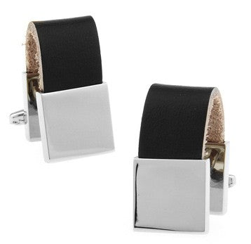 Gemelos Leather Black Steel