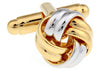 Gemelos Nudo Plateado y Dorado Doble