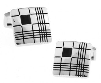 Gemelos Wedding Stripes in Square in Black