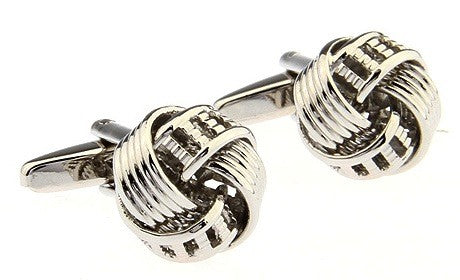 Gemelos Nudo Borla Stripes & Holes