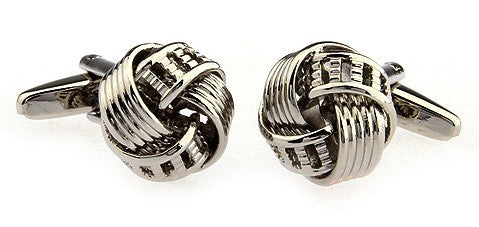 Gemelos Nudo Borla Stripes & Holes