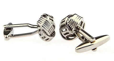 Gemelos Nudo Borla Stripes & Holes