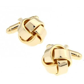 Gemelos Nudo Elegant Acero Single Gold