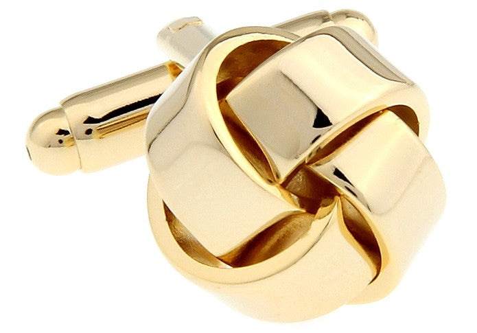 Gemelos Nudo Elegant Acero Single Gold