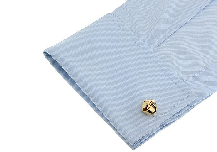 Gemelos Nudo Elegant Acero Single Gold
