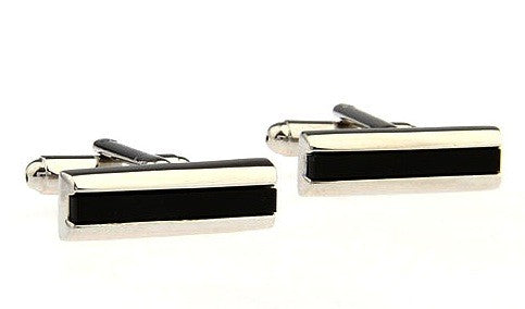 Gemelos Wedding Black Single Stripe in Onix