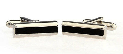 Gemelos Wedding Black Single Stripe in Onix