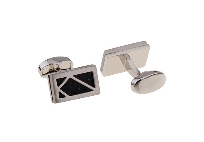 Gemelos de Camisa Diseño Rectangular Negro 20,5x12,5mm