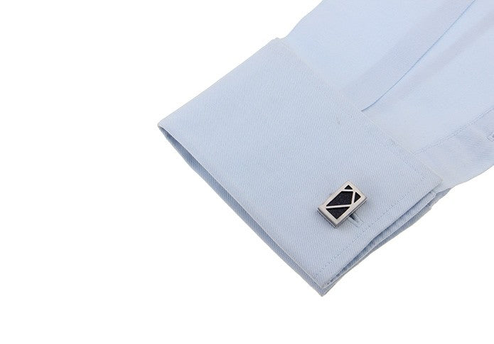 Gemelos de Camisa Diseño Rectangular Negro 20,5x12,5mm