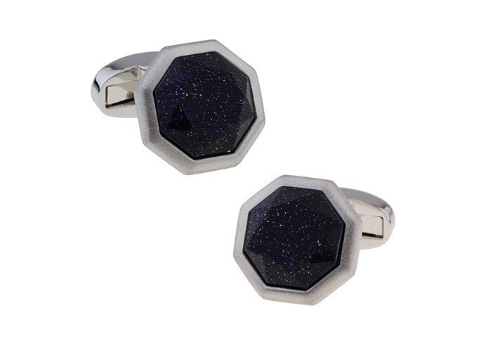 Gemelos de Camisa Diseño Octogonal Negro mod 2 17x17mm