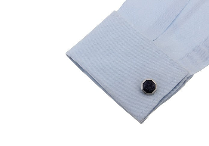 Gemelos de Camisa Diseño Octogonal Negro mod 2 17x17mm
