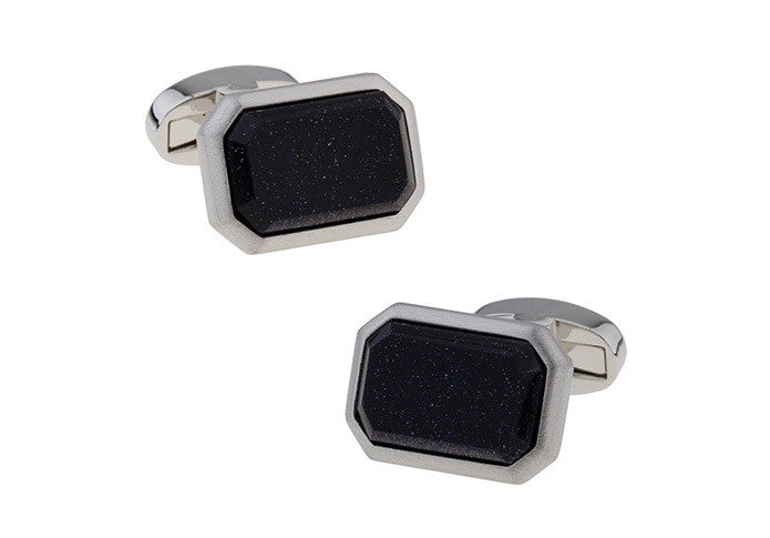 Gemelos de Camisa Diseño Octogonal Negro 20x14mm