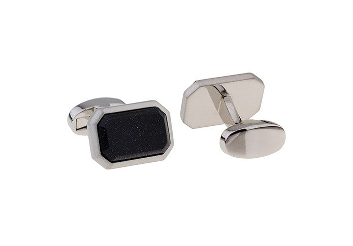 Gemelos de Camisa Diseño Octogonal Negro 20x14mm