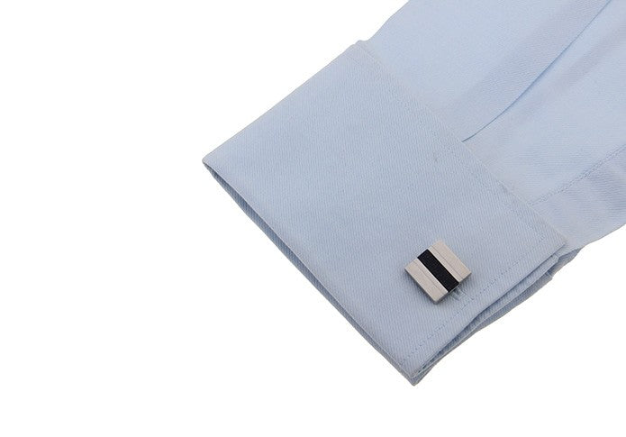Gemelos de Camisa Diseño Cuadrado Linea Negra 17x17mm
