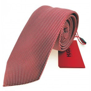 Corbata HUGO 7cm Roja estampada mod 2
