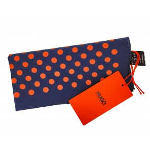 Pañuelo de Bolsillo HUGO Marino Topos Rojos 33x33 cm