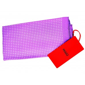 Pañuelo de Bolsillo HUGO Lila y cuadros blancos 33x33 cm