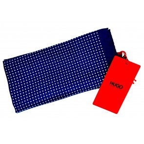 Pañuelo de Bolsillo HUGO Marino y cuadros blancos 33x33 cm