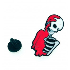 Pin de solapa Esqueleto Pringado de Rosa 37x18mm