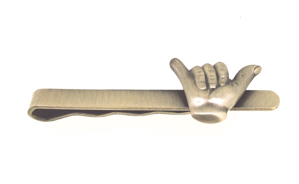 Pasador de Corbata Saludo Surfero Hang Loose Acero