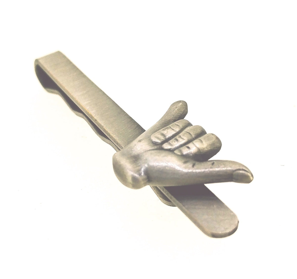 Pasador de Corbata Saludo Surfero Hang Loose Acero