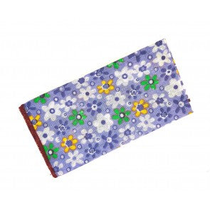 Pañuelo de Algodon Azul Cielo Estampado Flores 23x23cm