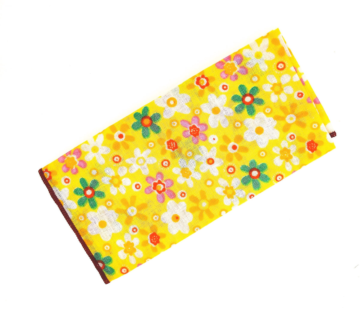 Pañuelo de Algodon Amarillo Flores Color 23x23cm