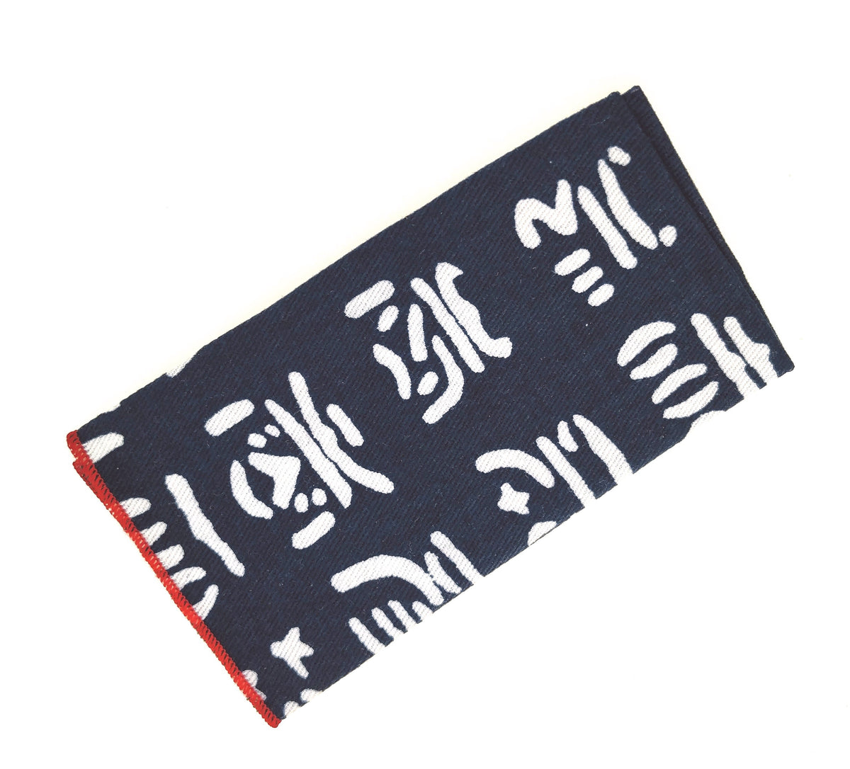 Pañuelo de Algodon Marino Estampados Orientales Blancos 23x23cm