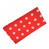 Pañuelo de Algodon Rojo Brillo Topos Grises 23x23cm