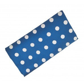 Pañuelo de Algodon Azul Brillo Topos Grises 23x23cm