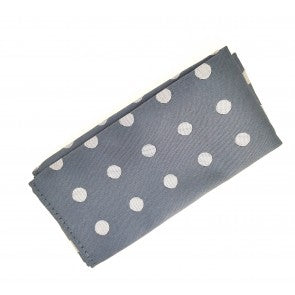 Pañuelo de Algodon Gris Brillo Topos Grises claros 23x23cm