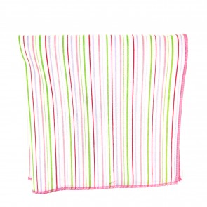 Pañuelo de Algodon Blanco Rayas Colores 23,5 x 23,5 cm