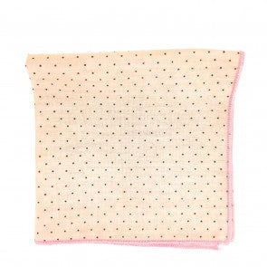 Pañuelo de Algodon Rosa Topos Marrones 23,5 x 23,5 cm