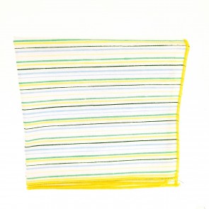 Pañuelo de Algodon Blanco Rayas Colores mod 2 23,5 x 23,5 cm