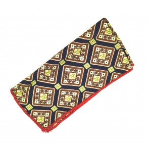 Pañuelo de Algodon Negro Estampado Marron Crema 23x23cm