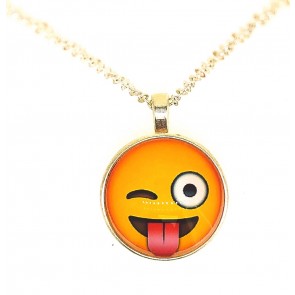 Colgante Emoticono Guiño Lengua 28mm