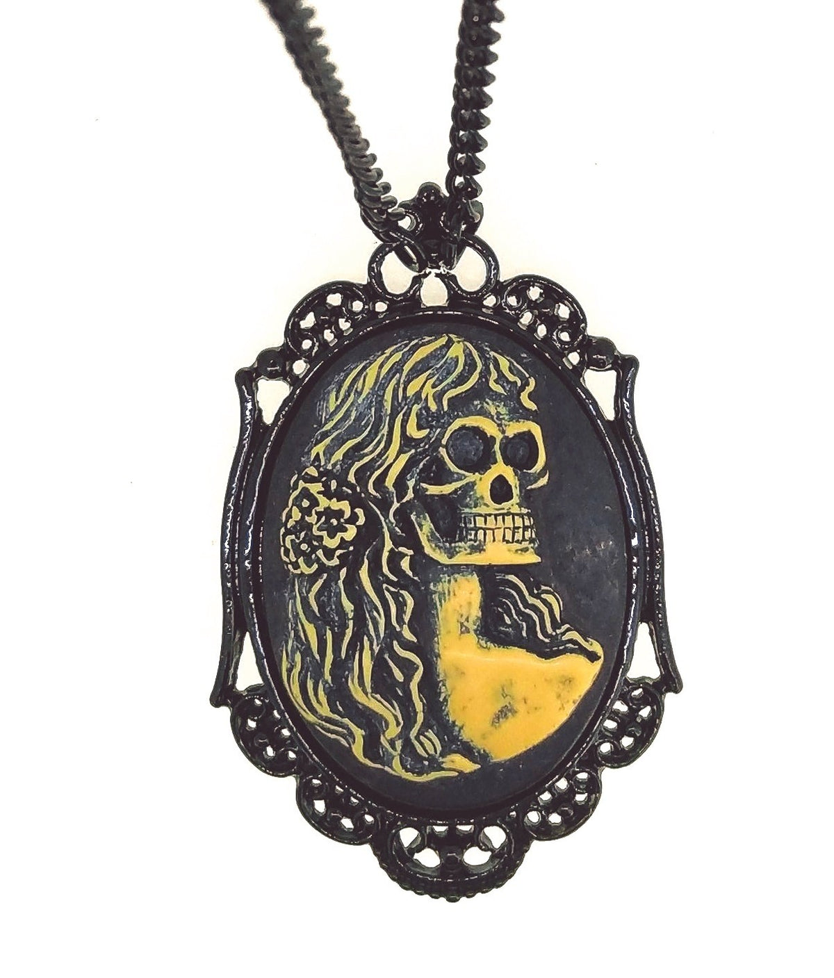 Colgante Esqueleto Mujer en Marco 58x38mm
