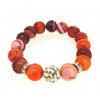 Pulsera Piedras Rojas 18mm
