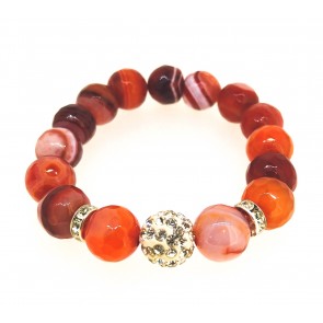 Pulsera Piedras Rojas 18mm