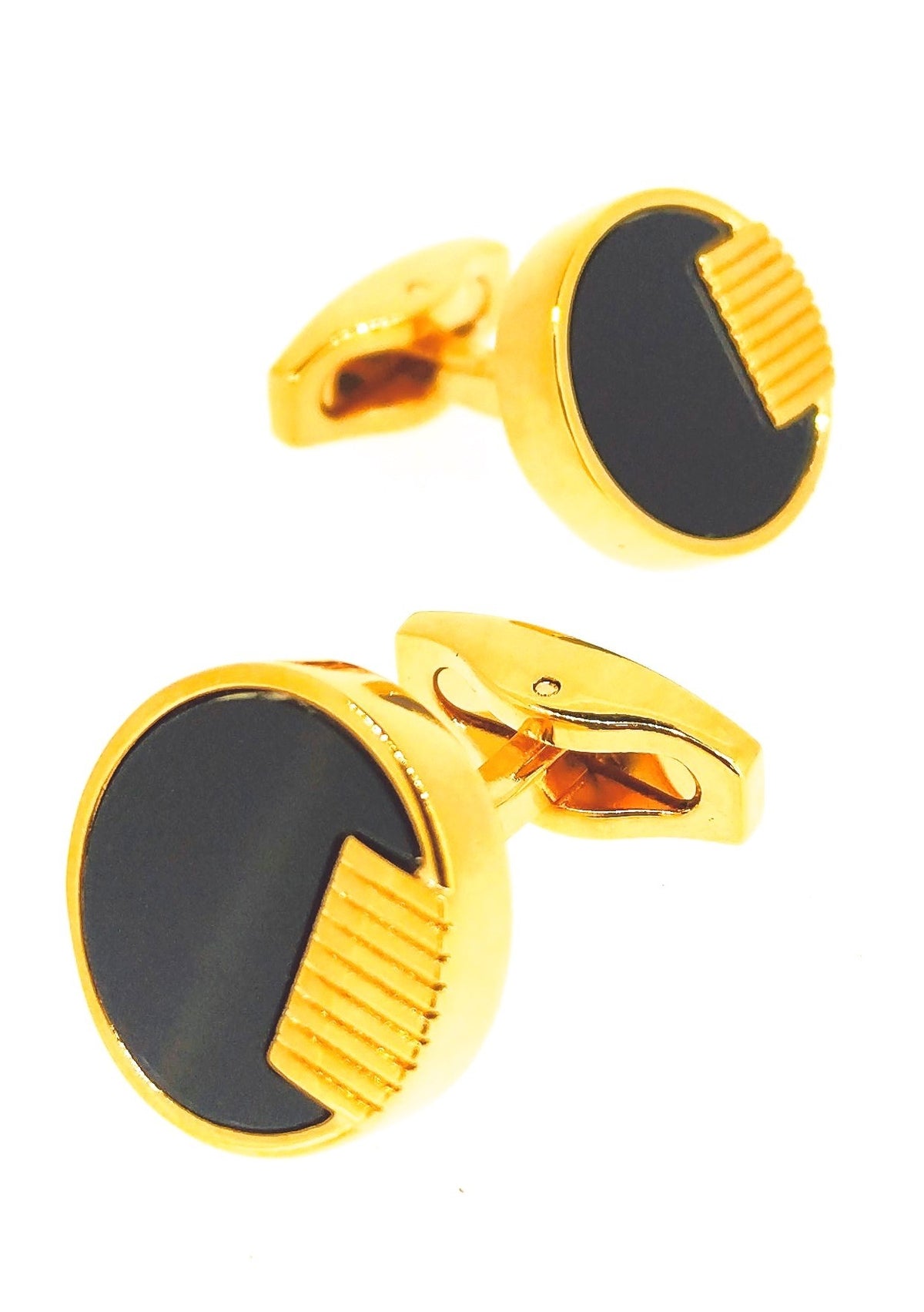 Gemelos para Camisa Nacar Negro Dorado 18mm