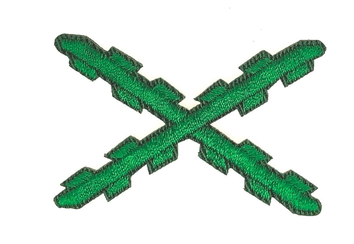 Parche Bordado Termoadhesivo Aspa Borgoña Verde 5,2x3,4 cm
