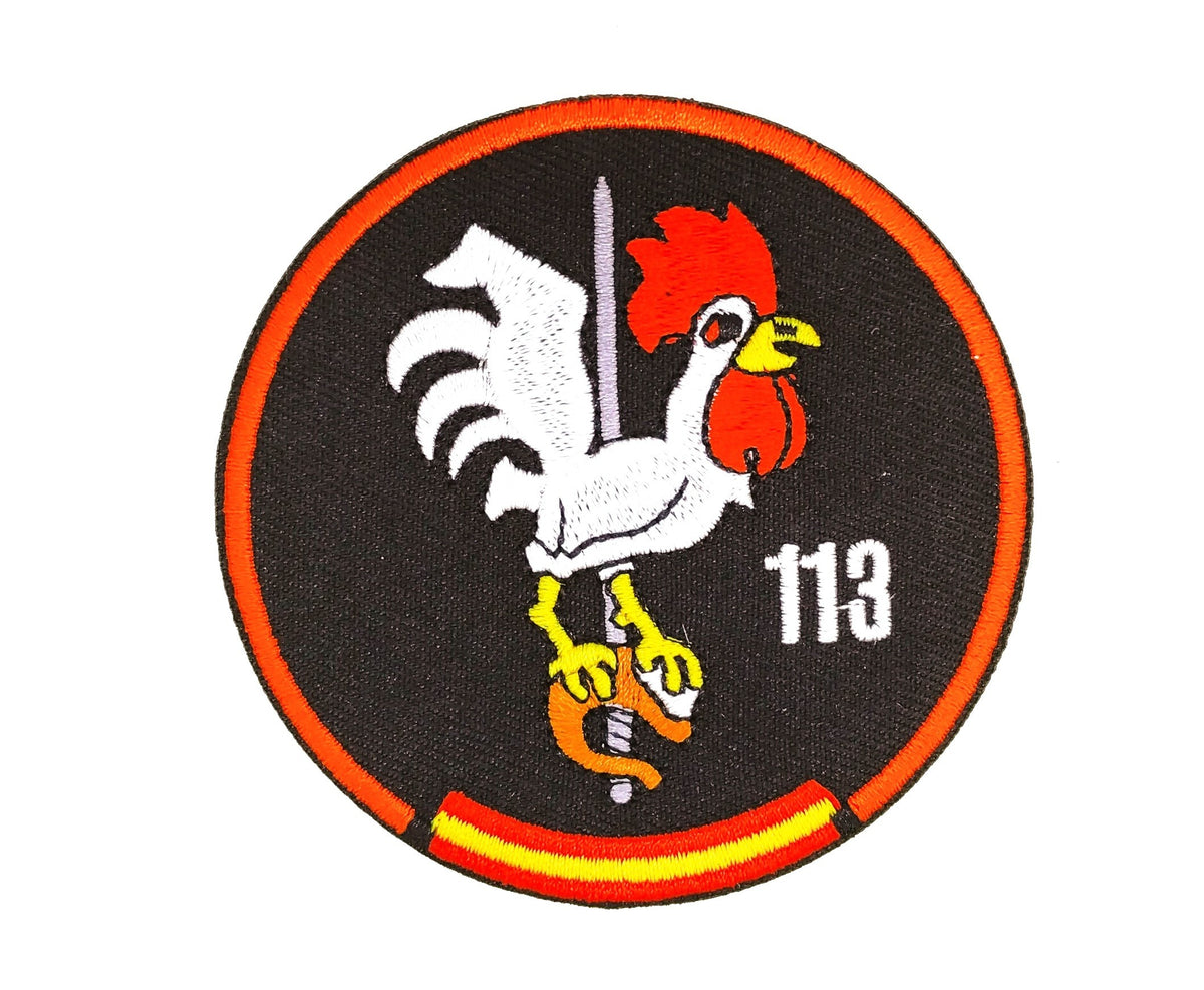 Parche Bordado Termoadhesivo Escuadron de Caza 113 8cm