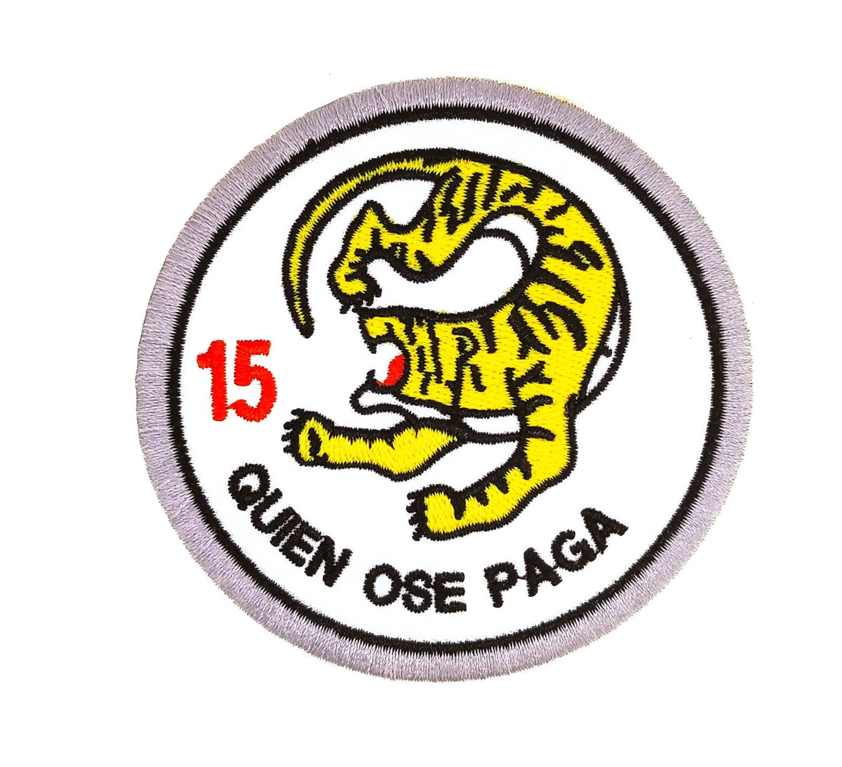 Parche Bordado Termoadhesivo Ala 15 "Quien Ose Paga" 8cm